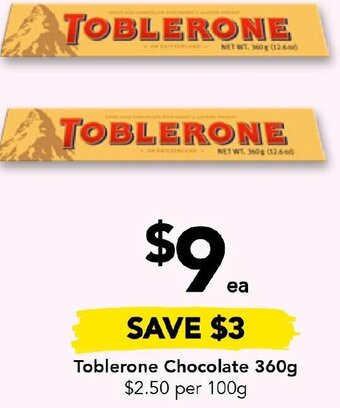 Drakes Toblerone Chocolate 360g offer