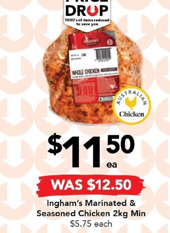 Drakes Ingham's Marinated & Seasoned Chicken 2kg Min offer
