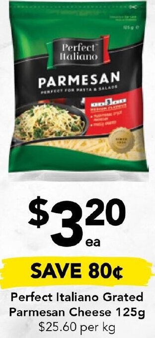 Drakes Perfect Italiano Grated Parmesan Cheese 125g offer