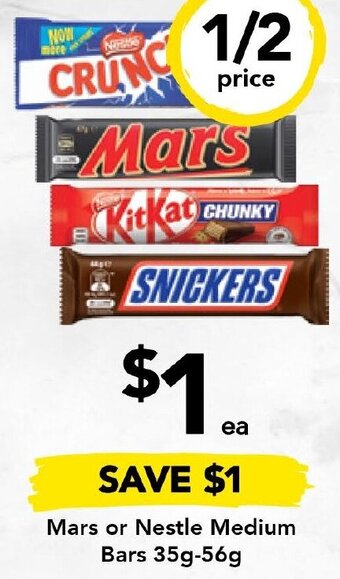 Drakes Mars or Nestle Medium Bars 35g-56g offer