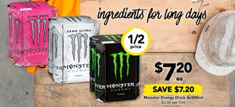 Monster Energy Drink 4x500ml