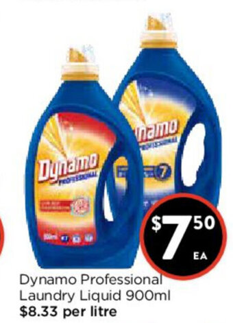 Foodworks Dynamo Professional Laundry Liquid 900ml offer