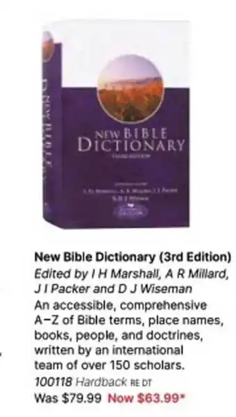 Koorong New bible dictionary 3rd edition offer