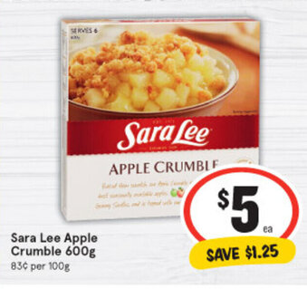 IGA Sara lee Apple Crumble 600g offer