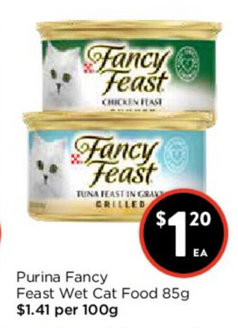 Foodworks Purina Fancy Feast Wet Cat Food 85g offer