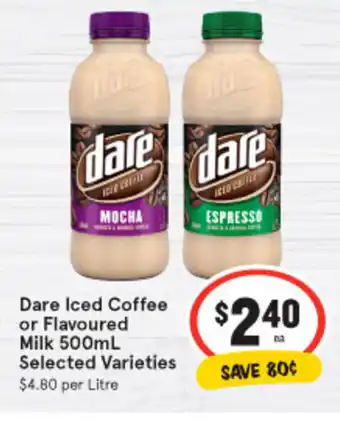 IGA Dare Iced Coffee or Flavoured Milk 500ml Selected Varieties offer