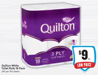 IGA Quilton White Toilet Rolls 18 Pack offer