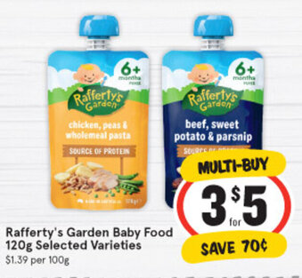 IGA Rafferty's Garden Baby Food 120g Selected Varieties offer