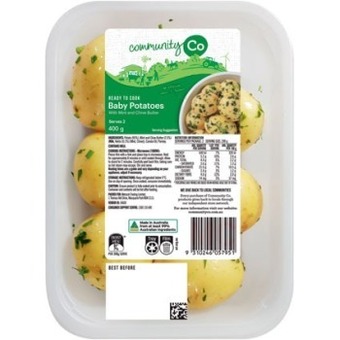 IGA Community co baby potatoes with herb butter 400g offer