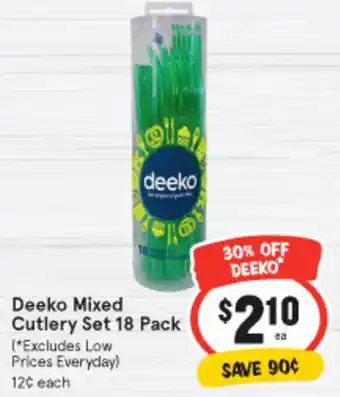 IGA Deeko Mixed Cutley Set 18 Pack offer