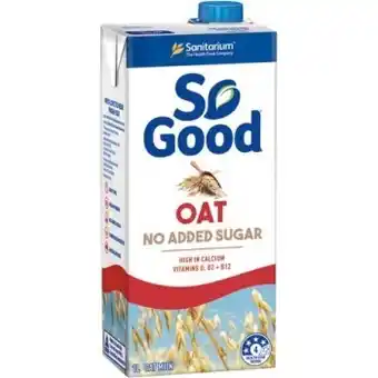 IGA Sanitarium so good no added sugar oat milk 1 litre offer