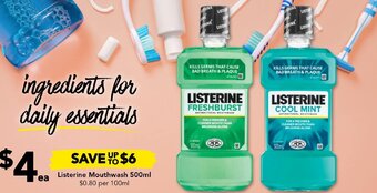 Drakes Listerine Mouthwash 500ml offer