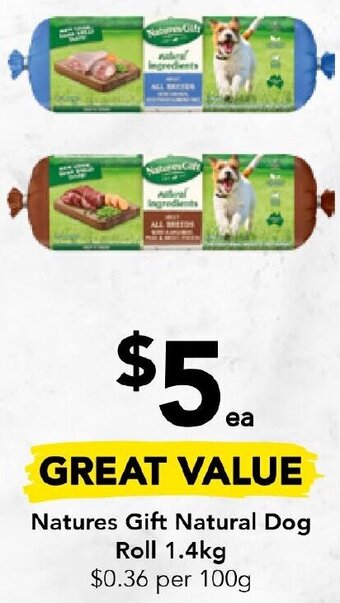 Drakes Natures Gift Natural Dog Roll 1.4kg offer