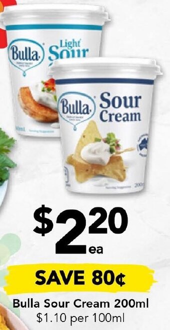 Drakes Bulla Sour Cream 200ml offer