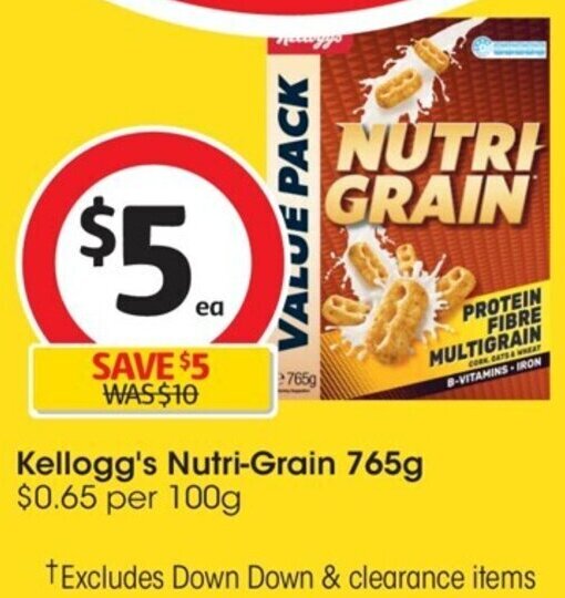 Kellogg's Nutri Grain 765 g offer at Coles