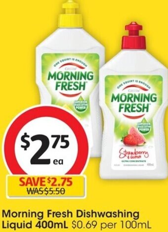 Coles Morning Fresh Dishwashing Liquid 400ml offer