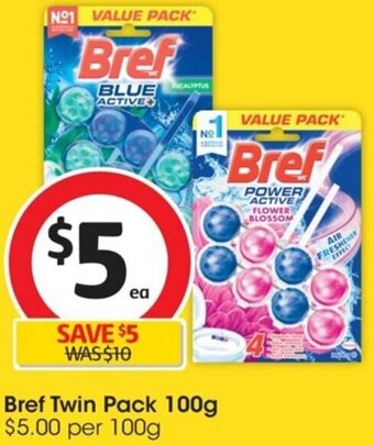 Coles Bref Twin Pack 100g offer
