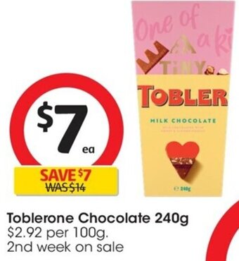 Coles Toblerone Chocolate 240g offer