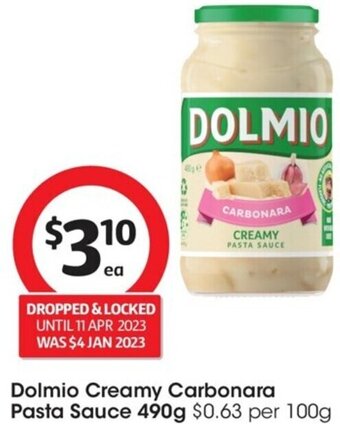 Dolmio Creamy Carbonara Pasta Sauce 490g
