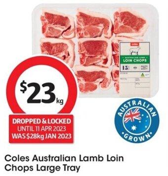 Coles Coles Australian Lamb Loin Chops Large Tray offer