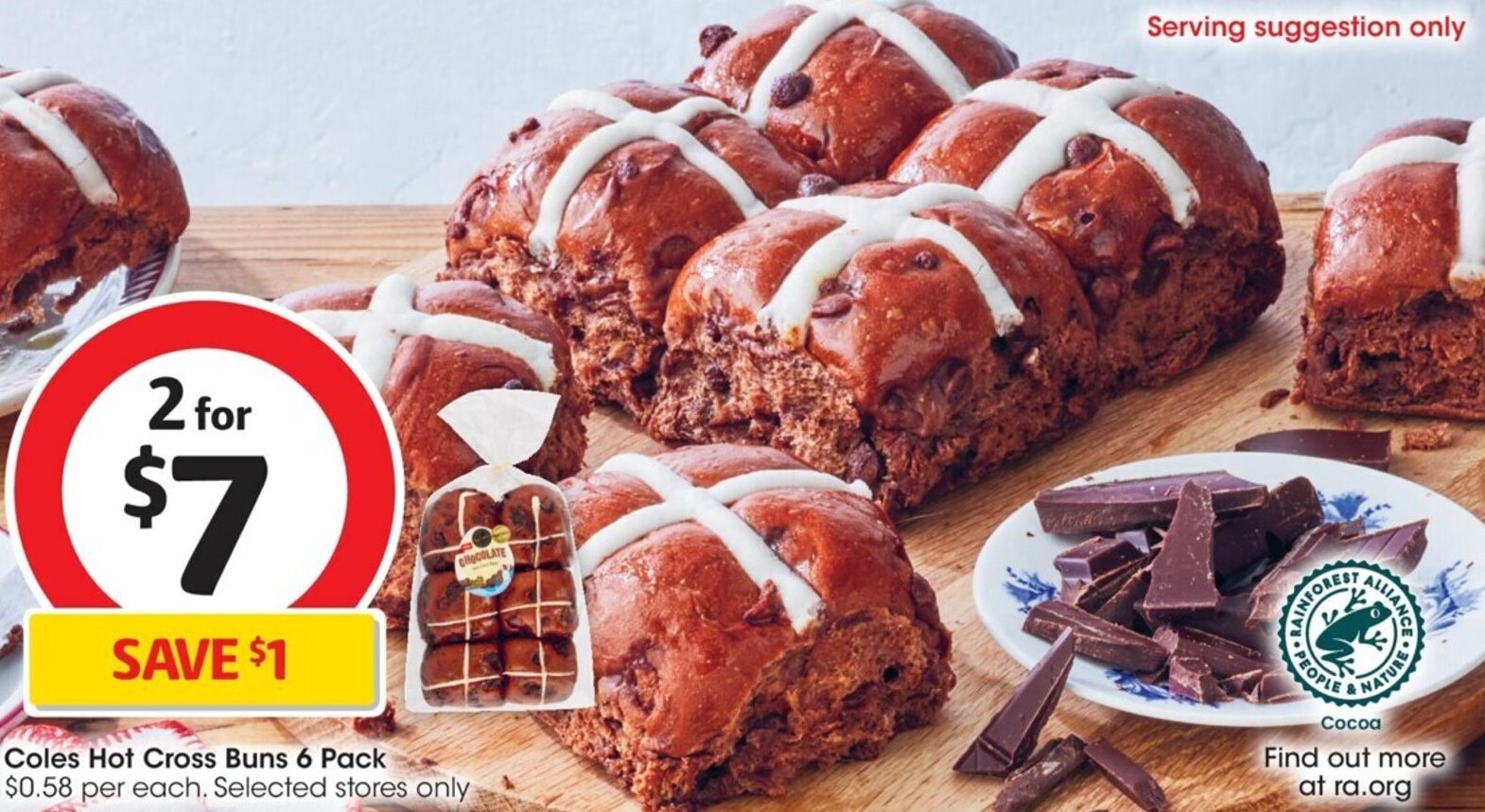 Coles Hot Cross Buns 6 Pack offer at Coles
