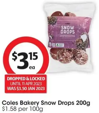 Coles Coles Bakery Snow Drops 200g offer