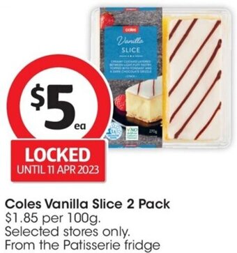 Coles Coles Vanilla Slice 2 Pack offer