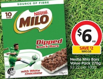 Coles Nestlé Milo Bars Value Pack 270g offer