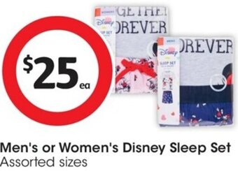 Coles Men's or Women's Disney Sleep Set offer