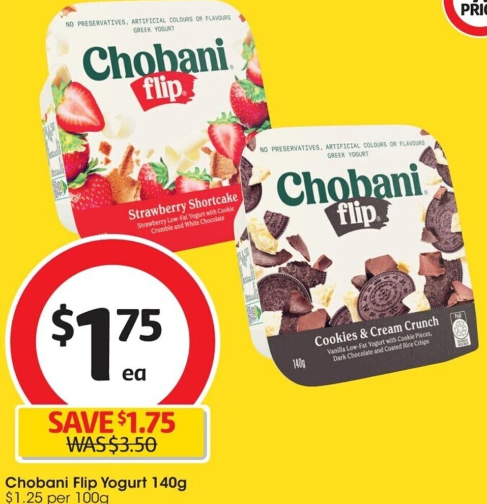 Chobani Flip Yogurt 140g offer at Coles