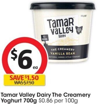 Coles Tamar Valley Dairy The Creamery Yoghurt 700g offer