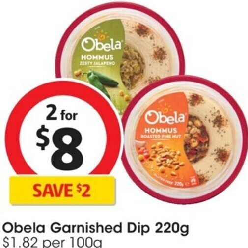 Obela Garnished Dip 220g offer at Coles