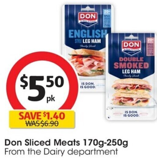 Don Sliced Meats 170g250g offer at Coles