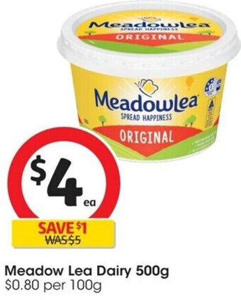 Coles Meadow Lea Dairy 500g offer