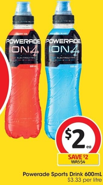Coles Powerade Sports Drink 600ml offer