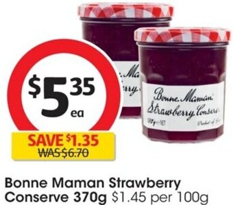 Coles Bonne Maman Strawberry Conserve 370g offer