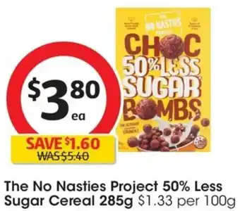 Coles The No Nasties Project 50% Less Sugar Cereal 285g offer