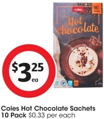 Coles Coles Hot Chocolate Sachets 10 Pack offer