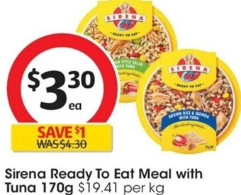 Coles Sirena Ready To Eat Meal with Tuna 170g offer