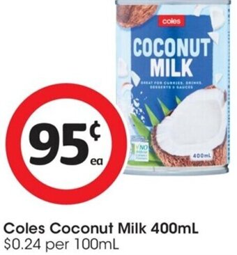 Coles Coles Coconut Milk 400ml offer