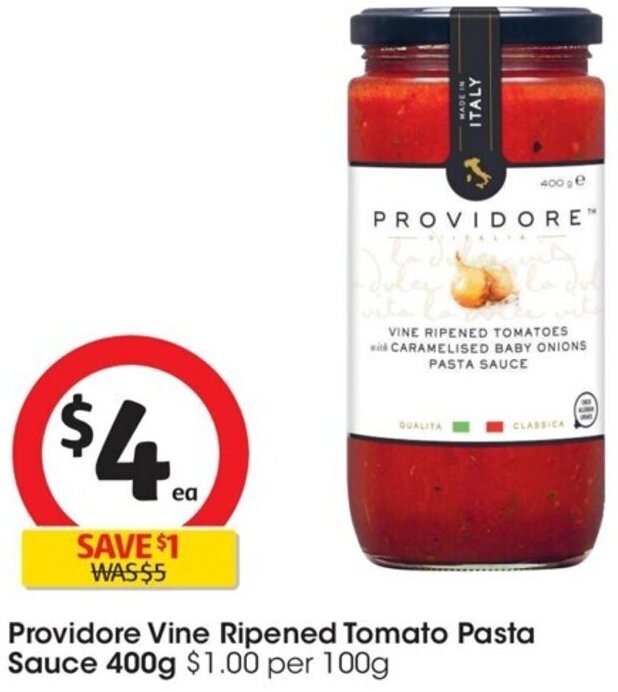 Providore Vine Ripened Tomato Pasta Sauce 400g offer at Coles