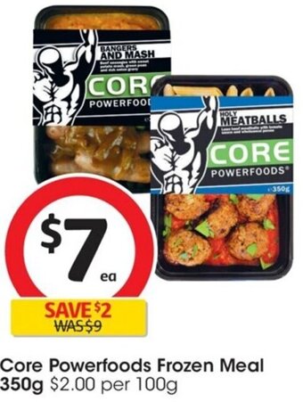 Coles Core Powerfoods Frozen Meal 350g offer