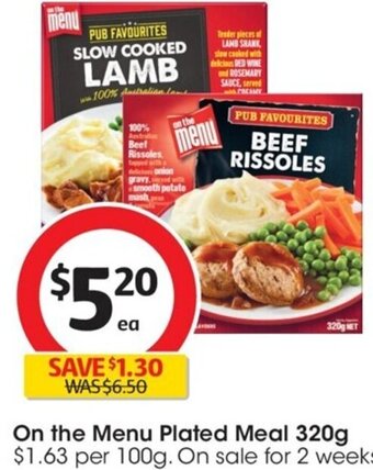 Coles On the Menu Plated Meal 320g offer