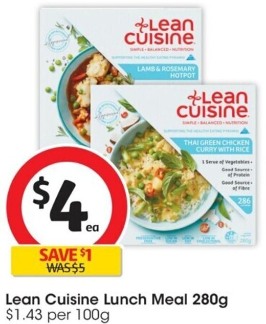 Lean Cuisine Lunch Meal 280g offer at Coles