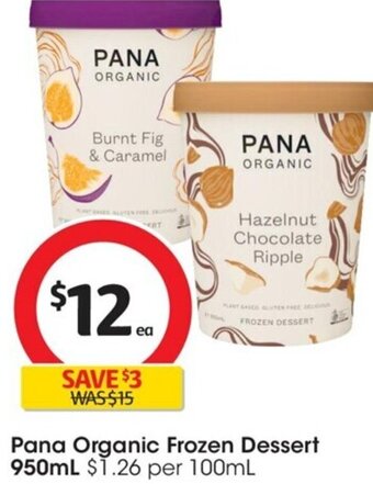 Coles Pana Organic Frozen Dessert 950ml offer