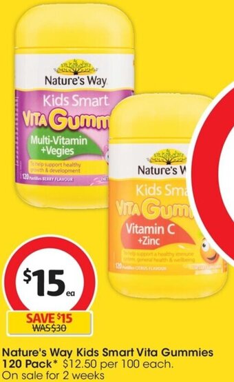 Coles Nature's Way Kids Smart Vita Gummies 120 Pack offer
