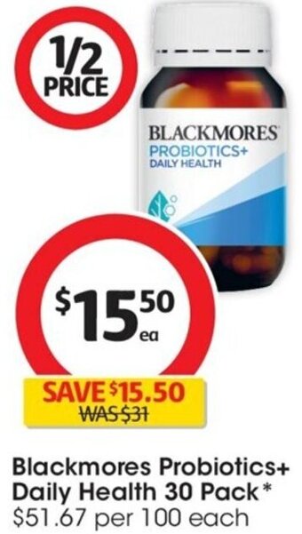 Coles Blackmores Probiotics+ Daily Health 30 Pack offer
