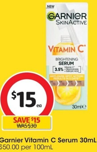 Coles Garnier Vitamin C Serum 30ml offer
