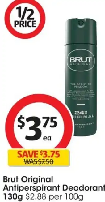 Coles Brut Original Antiperspirant Deodorant 130g offer