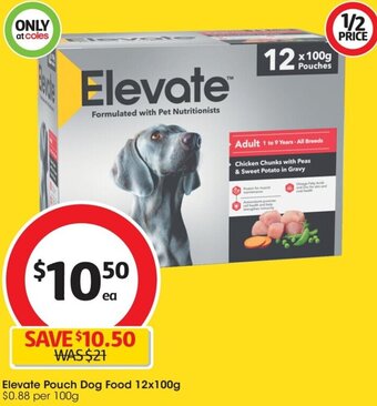 Coles Elevate Pouch Dog Food 12x100g offer